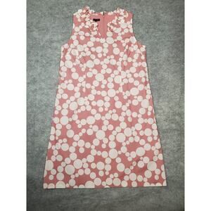 Women's Talbots Petite 12P Dusty Pink & Cream Polka Dot V-Neck Sleeveless Dress